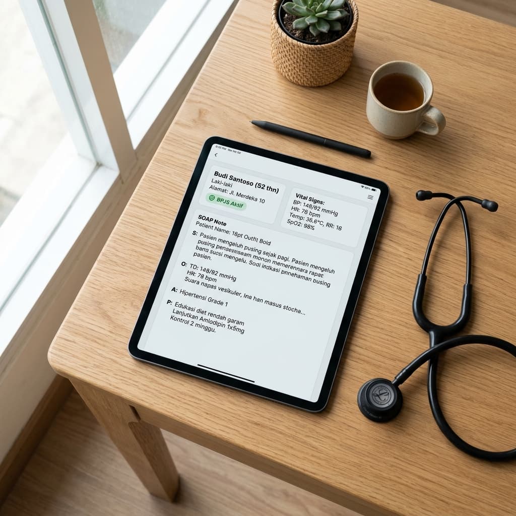 SEHA Electronic Medical Record dashboard showing structured SOAP editor panel